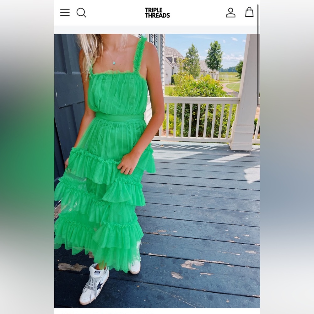 Triple Threads green tulle dress